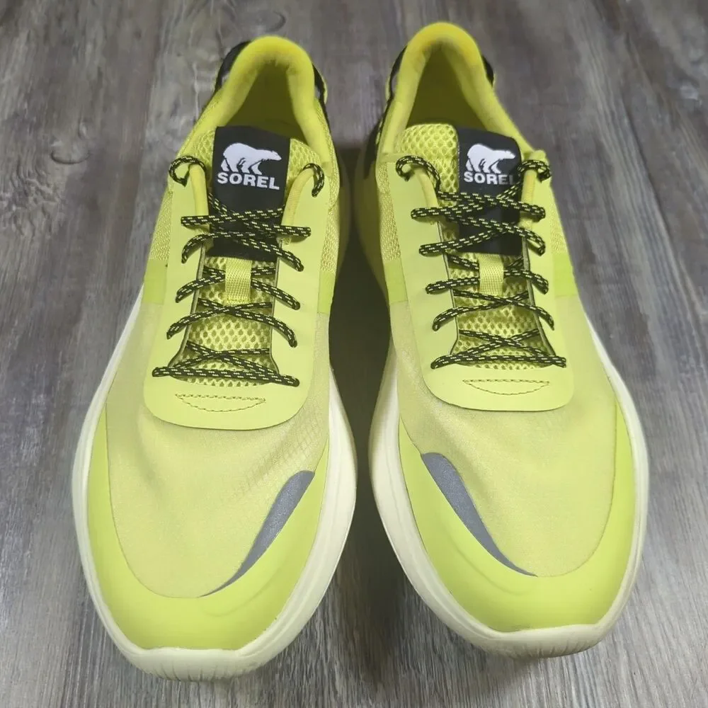 Sorel Women's Size 10.5 Explorer Blitz Lace Up Sneakers Bolt Black Neon Yellow